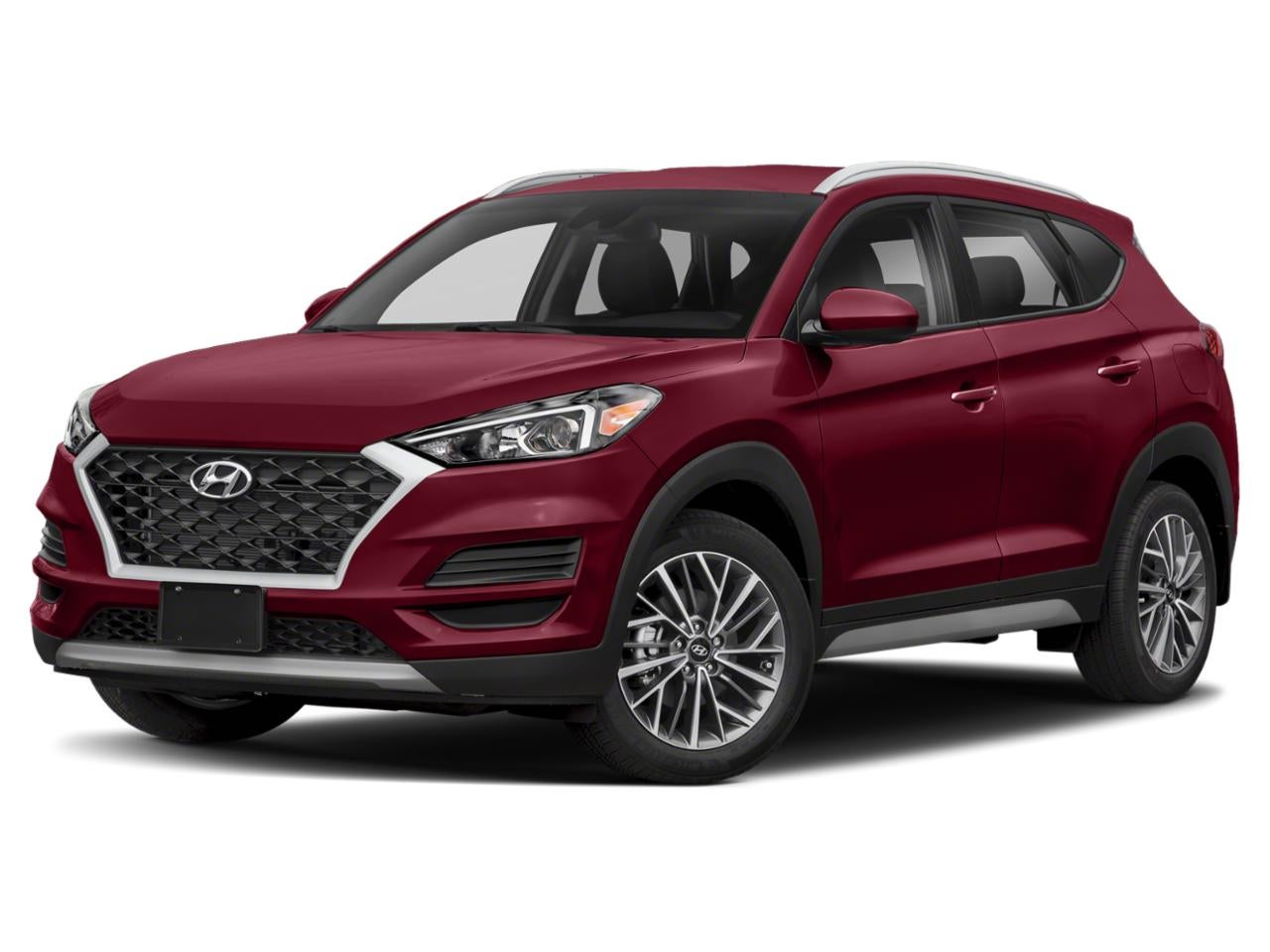 2020 Hyundai Tucson SEL in Red — front three-quarter view